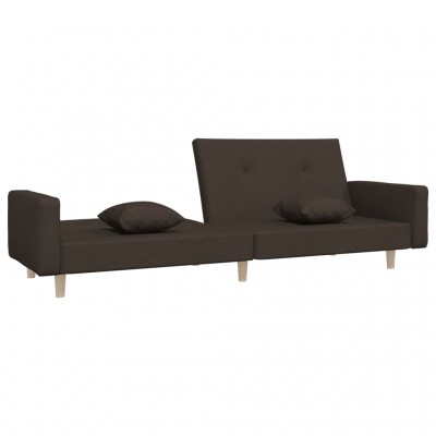 Sofá cama de 2 plazas con reposapiés tela gris oscuro - referencia  Mqm-3080547
