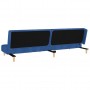 Sofá cama de 2 plazas con reposapiés tela azul