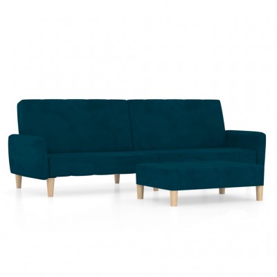 Reposapiés De 2 Plazas Para El Sofá De Diseño Minimalista 82x42x45cm - Azul  con Ofertas en Carrefour