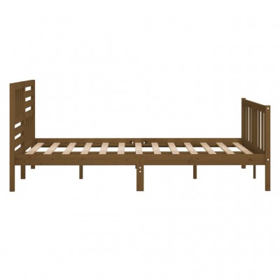 Estructura cama madera de pino doble marrón miel 135x190 cm - referencia  Mqm-3105138