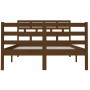 Estructura de cama madera maciza marrón miel 120x190 cm