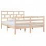 Estructura de cama doble de madera maciza 4FT6 135x190 cm