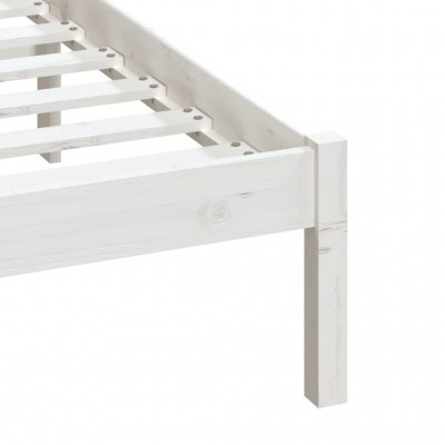 Estructura de cama doble madera maciza blanca 135x190 cm - referencia  Mqm-3105771