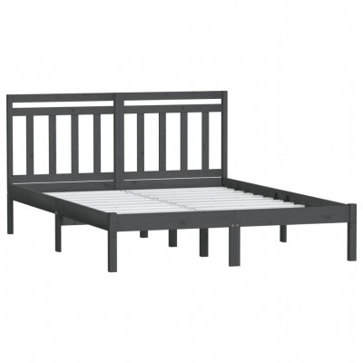 Estructura de cama madera maciza gris 135x190 cm - referencia Mqm-3104040