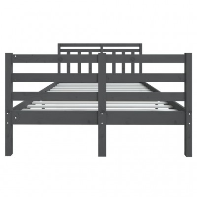 Estructura de cama madera maciza doble pequeña gris 120x190 cm - referencia  Mqm-815016