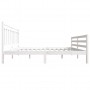 Estructura de cama madera maciza blanco tamaño king 150x200 cm