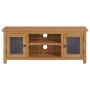 Mueble para TV madera maciza de roble 110x35x44 cm