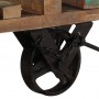 Mesa auxiliar con ruedas madera maciza reciclada 40x40x42 cm
