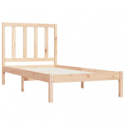Estructura cama madera pino pequeña individual blanca 75x190 cm -  referencia Mqm-810108