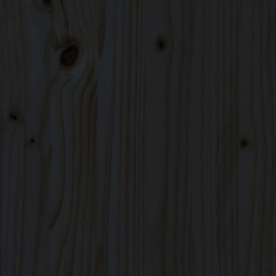 Cama Moderno Estructura de Cama para adulto matrimonial madera maciza negro  135x190 cm ES83436A