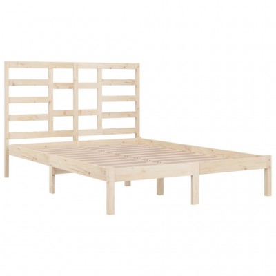 Estructura cama madera doble pequeña maciza de pino 120x190 cm - referencia  Mqm-3105130