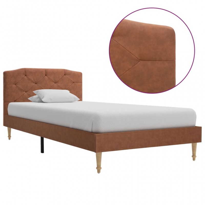 Estructura de cama de tela color crema 90x200 cm - referencia Mqm-346693