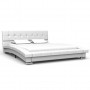 Estructura de cama de cuero artificial blanco 200x120 cm