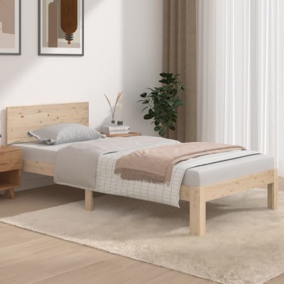 Estructura de cama individual madera maciza 90x190 cm - referencia  Mqm-810460