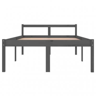 Estructura de cama madera maciza doble pequeña gris 120x190 cm - referencia  Mqm-815016