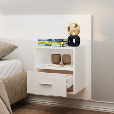 Mesita de noche de pared madera contrachapada blanco - referencia Mqm-810989