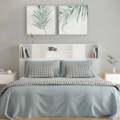 UYSELA Cabecero de cama para muebles, color blanco brillante, 120
