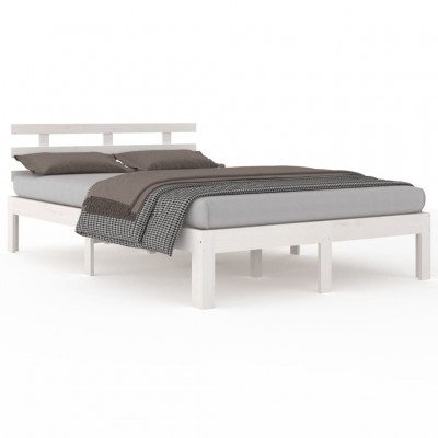 Estructura de cama de madera maciza blanco 160x200 cm - referencia  Mqm-814765