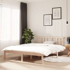Estructura de cama de madera maciza 140x190 cm
