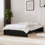 Estructura de cama madera maciza negro 120x200 cm