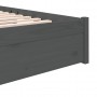 Estructura de cama de madera maciza gris 140x200 cm
