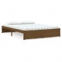 Estructura cama king size madera maciza marrón miel 150x200 cm