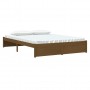 Estructura cama king size madera maciza marrón miel 150x200 cm