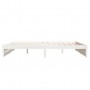 Estructura de cama madera maciza Super King blanco 180x200 cm