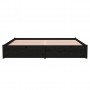 Estructura de cama madera maciza Super King negro 180x200 cm