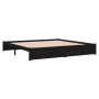 Estructura de cama de madera maciza negro 200x200 cm