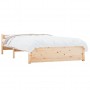 Estructura de cama madera maciza doble pequeña 120x190 cm