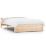 Estructura de cama madera maciza doble pequeña 135x190 cm