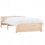 Estructura de cama de madera maciza 90x200 cm