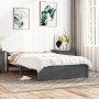 Estructura de cama madera maciza gris 140x200 cm