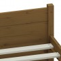 Estructura de cama king madera maciza marrón miel 150x200 cm