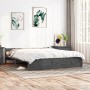 Estructura de cama de madera maciza gris 160x200 cm