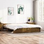 Estructura cama madera maciza Super King marrón miel 180x200 cm