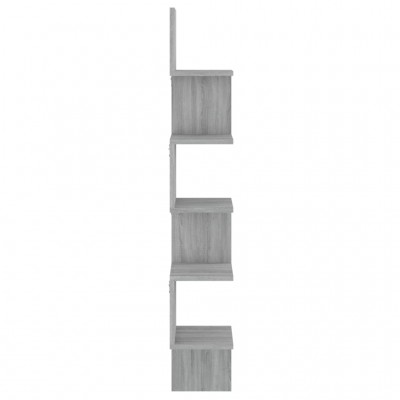 Estantes esquineros de pared, 2 piezas Sonoma gris de 15.7 x 15.7 x 19.7  pulgadas, madera de ingeniería, armario de pared de cocina, estantería