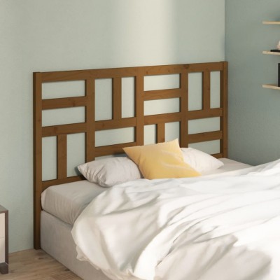 Cabecero de cama madera maciza de pino marrón miel 141x4x104 cm