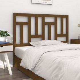 Cabecero de cama madera maciza pino marrón miel 155,5x4x100 cm