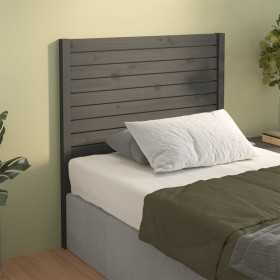Cabecero de cama madera maciza de pino gris 81x4x100 cm