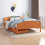 Estructura de cama 2 cajones madera pino marrón miel 140x200 cm