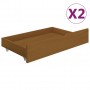 Estructura de cama 2 cajones madera pino marrón miel 100x200 cm