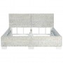 Estructura de cama de ratán natural gris 140x200 cm