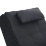 281344  Massage Chaise Longue with Pillow Black Faux Leather