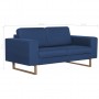 Sofá de 2 plazas de tela azul