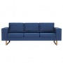 Sofá de 3 plazas de tela azul