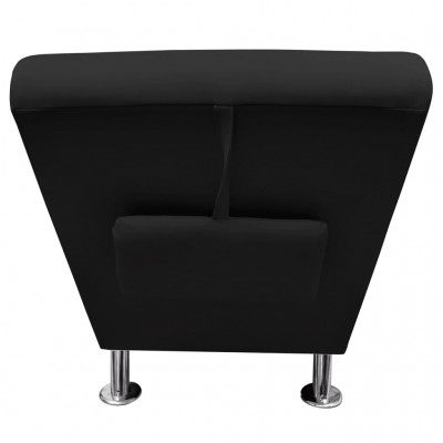 Maison Exclusive Sofá diván con cojines y cojín de cabeza cuero sintético  negro