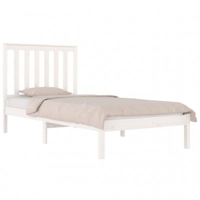 Estructura cama individual madera maciza pino blanco 90x190 cm - referencia  Mqm-3104379