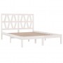 Estructura de cama matrimonial madera de pino blanca 120x190 cm
